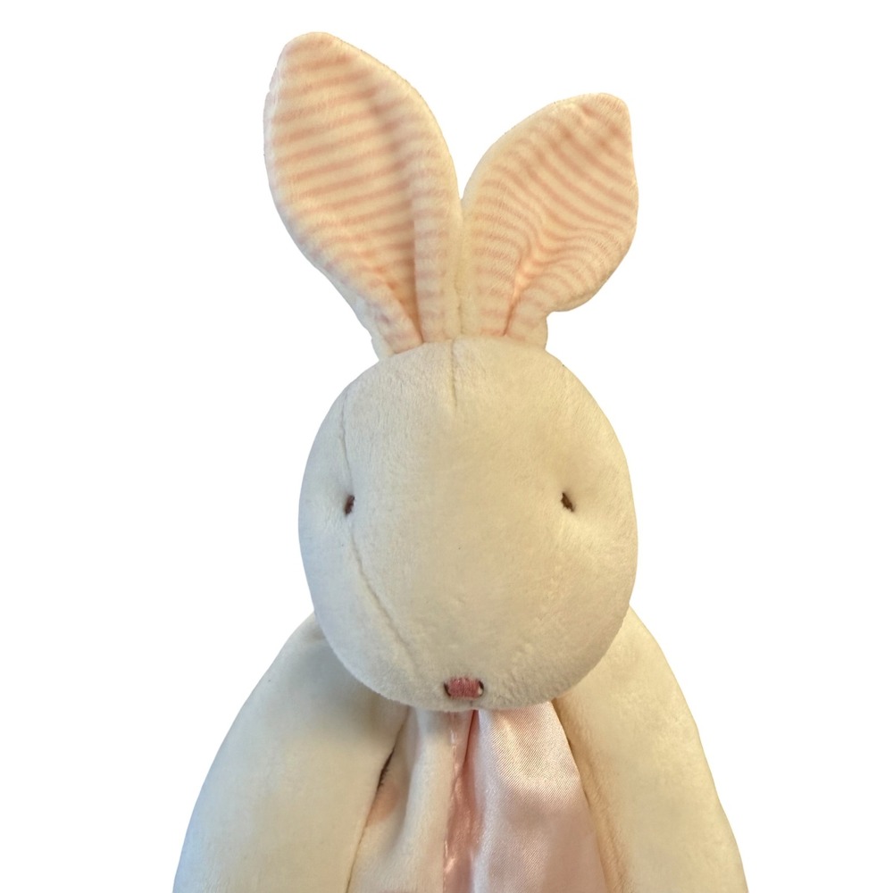 Bunnies by the Bay Bud Bunny Pink Polka Dot Satin Lovey Security Blanket EUC - Picture 2 of 5